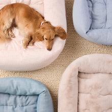 Load image into Gallery viewer, Chambray Blue Bolster Dog Bed