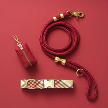 Load image into Gallery viewer, Eggnog Plaid Flannel Collar Walk Set